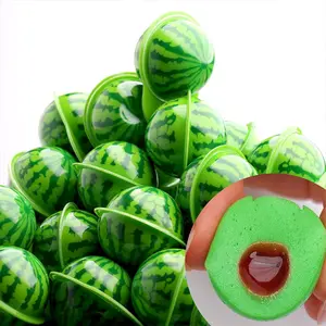 Wholesale Custom Sweet Fruit 3D Bursting Ball Soft Gummy Candy With Jam