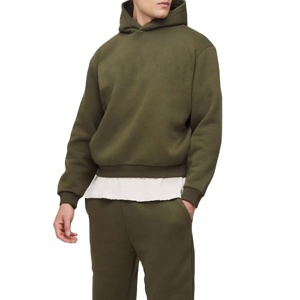 Costume de survêtement ample de qualité supérieure en tissu polaire lourd pull à capuche costumes de survêtement amples hommes - Product Image 4