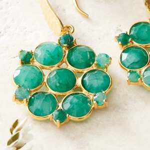 El más nuevo diseño muy alta calidad hermosa piedra preciosa Esmeralda pendiente 925 mujeres de plata esterlina a precio asequible para mujeres - Product Image 1