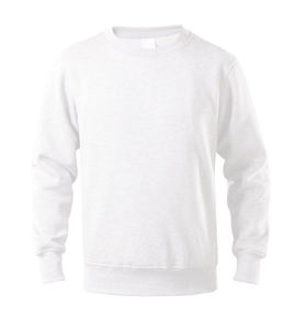 Birlag Sports Unisex <b>White</b> Crew Neck <b>Sweatshirt</b> 100% Cotton Fleece Knitted Regular Fit Casual Autumn Wear Eco-Friendly - Product Image 2