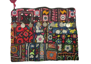 Handmade Cotton Women's Banjara Tribal Embroidery Sling Bag Vintage Mirror Work Zipper Closure Portable Ethnic <b>Clutch</b> Fashion - Product Image 2