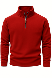 High Quality Custom Made 1/4 <b>Zip</b> <b>Fleece</b> Pullover Sweater Eco-Friendly Windproof Digital Winter 100% Cotton Solid <b>Men's</b> 300g - Product Image 6