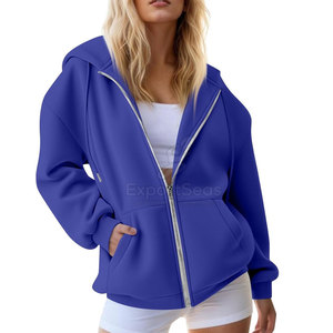 Sudadera con cremallera transpirable de lana acogedora para uso diario y actividades al aire libre Sudadera con capucha de algodón suave con cremallera - Product Image 5