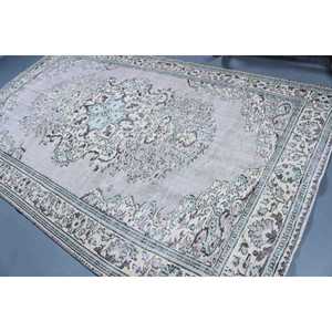 Alfombra Turca Vintage de 5.9x10.2 pies (180x310 cm), Alfombra Gris Ombré - Product Image 4