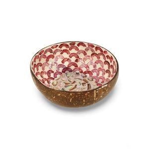 Bol en noix de coco fait à la main, laque, nacre, incrustation de coquille naturelle, durable, écologique, décoration d'intérieur - Product Image 2