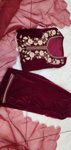 Beautiful Bollywood Style Fully Stitched Bottom Heavy Viscose Velvet With 5mm Embroidery Sequence Work Sleeve - Product Image 3