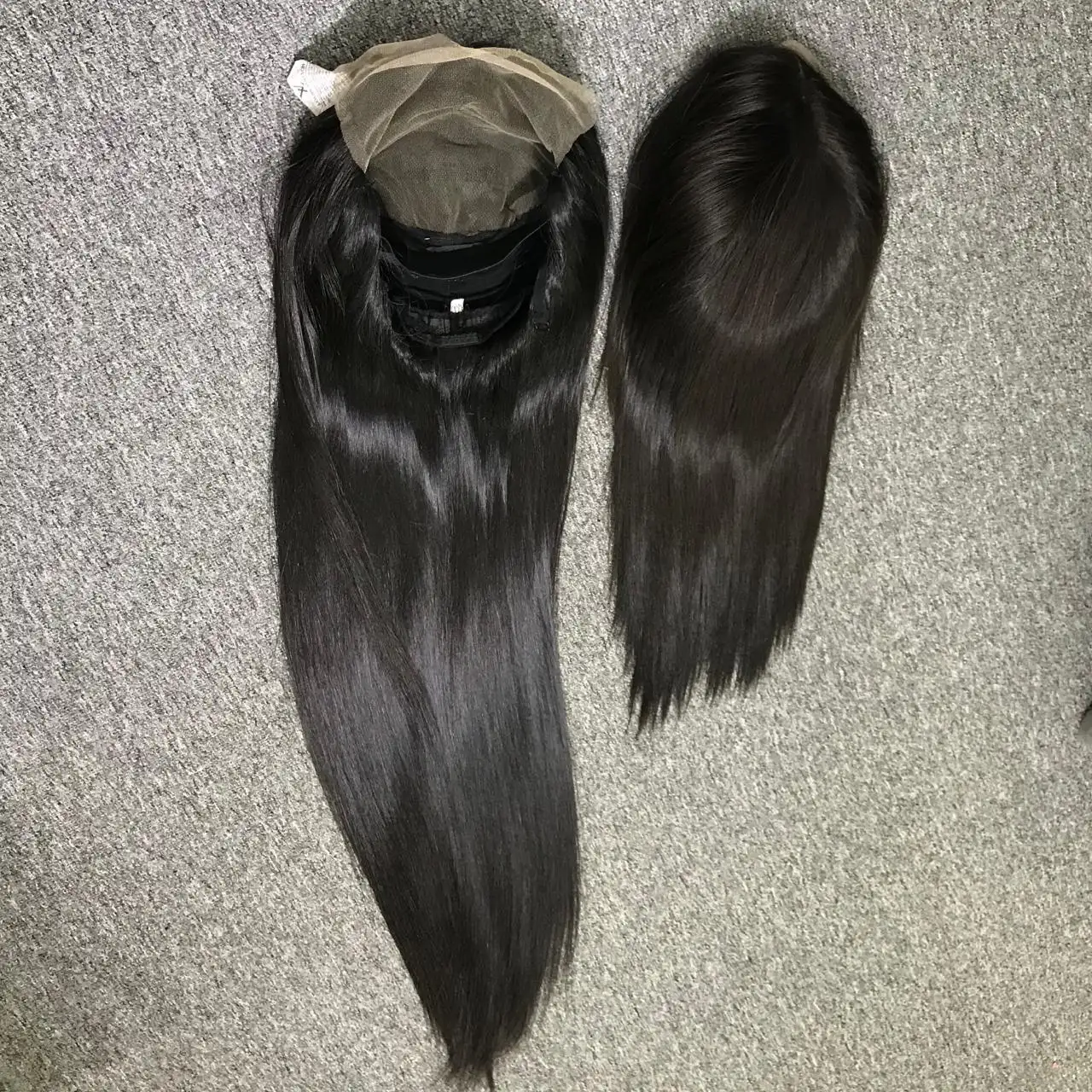 Wig lurus laris ekstensi rambut manusia keseluruhan penjualan Wig penutupan renda HD rambut asli Vietnam dari rambut Vq