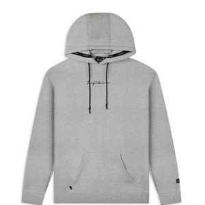 Sudadera con capucha Pro Signature para hombre, color gris atlético, peso pesado 100% algodón, ajuste relajado, logotipo de goma 3D con cordones con punta de cera - Product Image 5