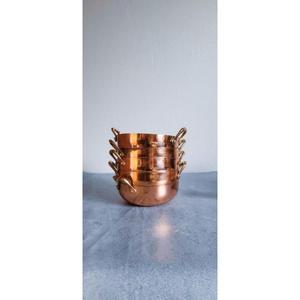 Antique handcrafted hammered copper serving bowl for kitchen <b>table</b> decor and traditional food presentation in rustic style homes - Product Image 5