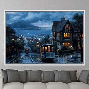 Toile imprimée : Paysage de la vieille Istanbul - Décoration murale de paysage de la Turquie moderne, 1P : encadré blanc - Product Image 1