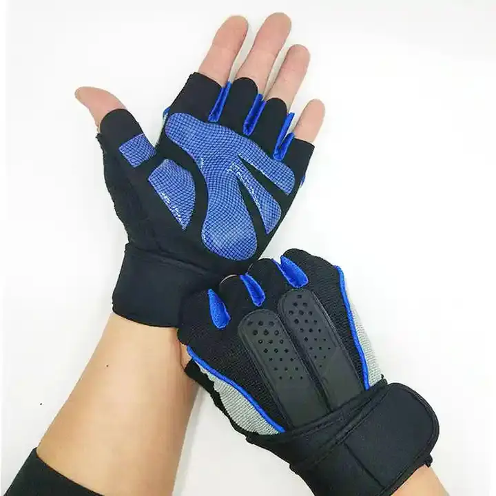 Luvas esportivas para uso ao ar livre, luvas de ciclismo acolchoadas em gel antiaderente para meio dedo