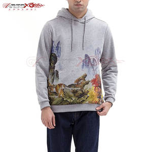 Sudadera con capucha gráfica básica para hombres con diseño de estampado afilado y capucha con cordón ajustable Sudadera con capucha estampada a la moda para hombres - Product Image 3
