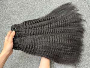 2025 Summer Hot Vietnamese <b>Kinky</b> Curly Double Weft Machine Remy <b>Hair</b> <b>Extensions</b> Bulk 100% Unprocessed Virgin Wig Vietnam <b>Hair</b> - Product Image 4