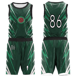 100% sublimación personalizada transpirable europeo Reversible baloncesto Jersey corto 160gsm sublimación bordado conjuntos de talla grande - Product Image 1