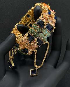 Diseñe sus propios conjuntos de brazaletes Moda de lujo Ropa nupcial Conjunto de joyería artificial Señoras Chapado en oro de lujo - Product Image 6