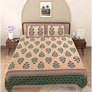 Juego de Sábanas y Fundas de Almohada 100% Algodón, Super King, Diseño Floral Verde (3 Piezas) - Product Image 2