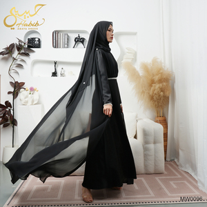 فستان عباية نسائي أسود فاخر بتصميم إسلامي محتشم وعصري لعيد رمضان 2026، فستان حفلات للمسلمات مزين باللؤلؤ - Product Image 6