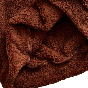 <b>Mens</b> Oversized <b>Sherpa</b> Fleece Front Logo <b>Hoodie</b> Color Block Pullover Soft Plush Warm Winter Casual Full Sleeve Cozy Outdoor Wear - Product Image 6