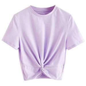 T-shirt personnalisé vierge à manches courtes de haute qualité 100% coton T-shirt de sérigraphie personnalisé pour les femmes T-shirt - Product Image 1