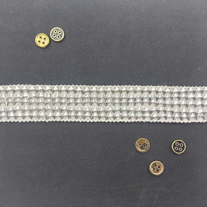 Ribete de Encaje Geométrico Metálico Plateado Claro de 1.5cm, Moderno y de Lujo, con Bordado Ecológico para Vestidos Sensuales - Product Image 2