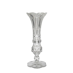 Vase trompette en argent sterling antique de style Art Nouveau, bord festonné, élégant, avec des cannelures et une décoration de ruban et de guirlande - Product Image 6