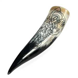 ฮอร์นสำหรับดื่มเบียร์มธุรสแกะสลักสไตล์เรือไวกิ้งงานประดิษฐ์ตามธรรมชาติสำหรับเบียร์มธุรส - Product Image 1