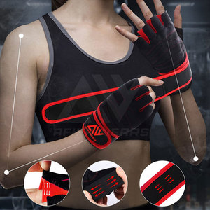 Guantes deportivos de cuero de alta calidad Diseño de medio Dedo de verano para ejercicios nuevos al aire libre-Hecho en Pakistán - Product Image 2