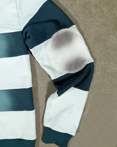 Trade Mfg de gran tamaño para hombre de algodón de talla grande para Polo de manga larga corte coser rayas Jersey Panel Vintage Block Spray - Product Image 4