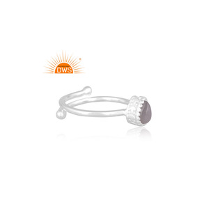Superventas plata fina chapada en oro piedra lunar gris Natural piedra preciosa fabricante de joyería personalizada - Product Image 3