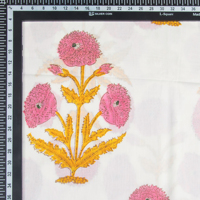 Tissu indien léger en coton imprimé de blocs naturels, tissu de couture floral, doux et léger pour chemises de filles