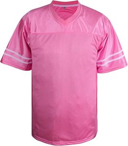 Camiseta Deportiva de Fútbol Rosa con Cuello en V, Manga Corta, Ligera, de Poliéster, Lisa - Product Image 2