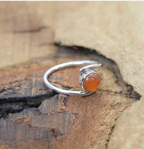 Joyería de piedras preciosas cornalina para mujer, anillo de estilo bohemio de plata, joyería de plata de ley 925, anillo hecho a mano de tendencia, Regalo para mamá - Product Image 3