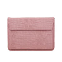 Housse d'ordinateur portable en cuir véritable écologique de haute qualité, style professionnel, légère et protectrice, avec bandoulière et pochette.