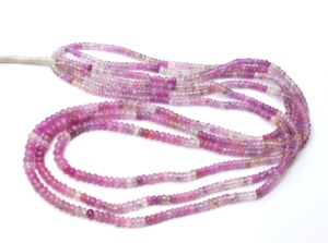 <b>Pink</b> Sapphire Shaded Smooth Roundel Shape <b>Beads</b> Natural Sapphire Gemstones <b>Beads</b> 2X4MM length is 18''Inches Jewelry Making <b>Beads</b> - Product Image 6