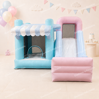 Hot Sale Taman Bermain Komersial Tema Rintangan Kastil Lompat Inflatable Tema Unicorn