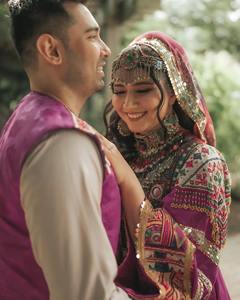 Ensemble de robes de mariage ethniques bohèmes vintage pour couple afghan pachtoune, longueur au sol, fait main, pour homme et femme, couleur du tissu personnalisable - Product Image 2