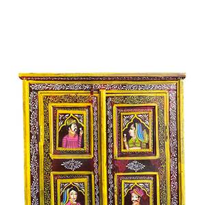 Handmade Ethnic Decor Chest Traditional Luxury Midcentury Antique Wood <b>Sideboard</b> for Living Room or Home Bar - Product Image 5