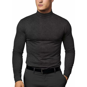 T-shirt personnalisé de haute qualité pour hommes grande taille à col montant-100% T-shirts respirants vierges à épaules tombantes de luxe en coton lourd - Product Image 3