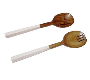 Ensemble de 2 cuillères à salade en bois de manguier Ensemble de 2 couverts à salade en bois Ensemble de 2 couverts à salade en bois KETCHENWAR UNIQUE FAIT À LA MAIN - Product Image 5