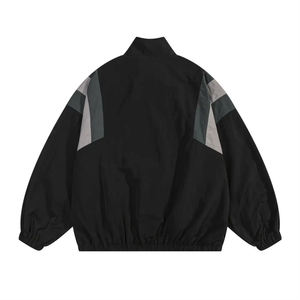 Chaqueta Cortavientos de Lona con Capucha, Transpirable, Impermeable, con Bloques de Color Reactivos al Agua, Estilo Urbano, Reflectante - Product Image 4