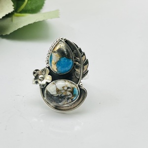 Beautiful Turquoise <b>Ring</b> 925 Sterling Silver <b>Ring</b> Designer <b>Ring</b> Wedding <b>Ring</b> <b>Statement</b> <b>Ring</b> Silver <b>Ring</b> Bohemia <b>Ring</b> Women's Rin - Product Image 4
