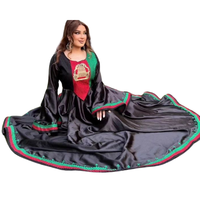 Robe afghane sur mesure pour femme, à fleurs/uni, avec fermetures éclair, robe de soirée longue en satin, 100% polyester, drapeau afghan