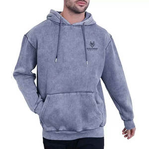 Sweat à capuche en coton mélangé pour hommes avec un design délavé d'inspiration vintage - Product Image 1