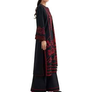 Ensemble shalwar kameez en viscose pour femmes, costume trois pièces imprimé, vêtements ethniques de créateur pour femmes, robe d'été avec dupatta assorti - Product Image 3