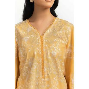 Traje de Verano de 3 Piezas para Mujer, Color Mostaza, Bordado, para Jardín - Product Image 3