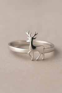 Deer Antler Sterling <b>Silver</b> Minimalist Nature Jewelry Antler Band <b>Ring</b> Handmade Boho Adventure Minimalist Gift For <b>Men</b> Women - Product Image 5