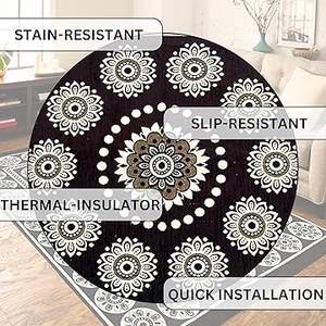 Alfombra de chenilla de 5x7 pies | Alfombra de terciopelo suave para sala de estar, salón y Dormitorio | Alfombra de suelo para el hogar | Designer Dari for Floor - Product Image 2