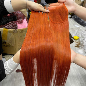 Hueso recto virgen Remy vietnamita 2x6 Cierre de encaje crudo transparente máquina de encaje doble trama extensiones de cabello humano paquete - Product Image 4