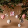 Cachemire fait à la main 8 cm décor de noël Unique Nature-thème papier mâché boules boules ornements et arbre support accessoires - Product Image 3