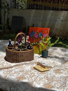 Estante de mimbre para 6 botellas, la mejor opción, cesta de almacenamiento de vino de mimbre con asa para Bar, Picnic y decoración del hogar - Product Image 6